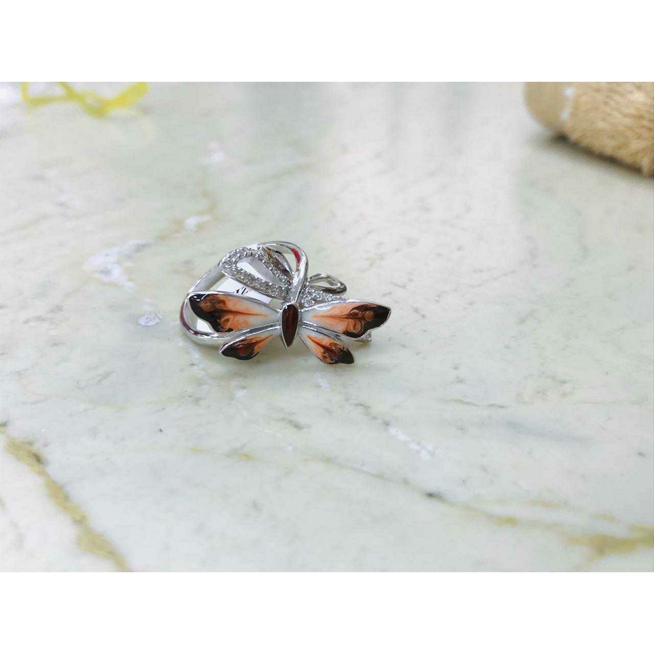 92.5 Sterling Silver Different Colour Butterfly Finish Ring Ms-3026