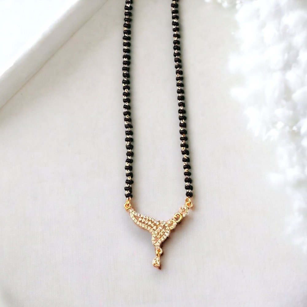 925 Silver Fancy Rose Gold Micro Mangalsutra