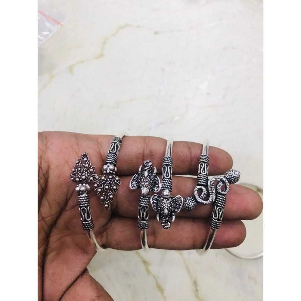 92.5 sterling silver antique oxidised baccha kada