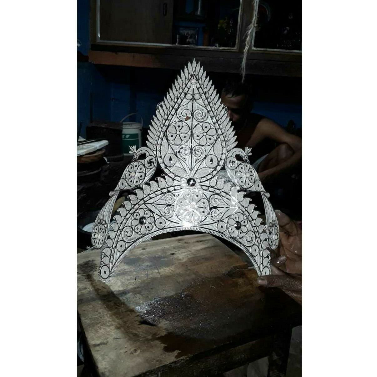 Fancy Cholel Nakshi Dull Finishing Peacock(Mor) Mugat Ms-1788