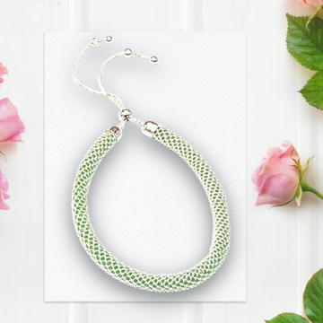 925 Silver Green Moti Bracelet by 