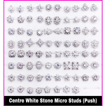 92.5 Sterling Silver Centre White Stone Micro Stud... by 