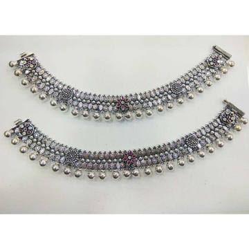 92.5 Sterling Silver Rajkoti Payal(Anklet) Ms-3752 by 