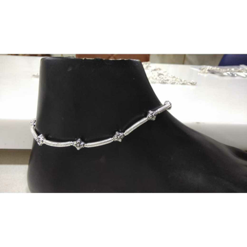 92.5 Sterling Silver Simple & Sober Look Anklet Ms... by 