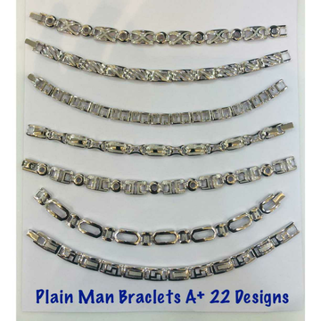 92.5 Sterling Silver Plain Man Bracelet Ms-3572 by 