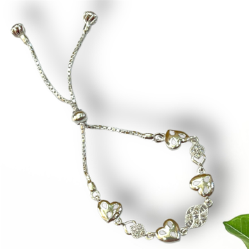925 Silver Heart Shape Bracelet by 