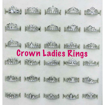 92.5 Sterling Silver Crown Ladies Ring Ms-3012 by 