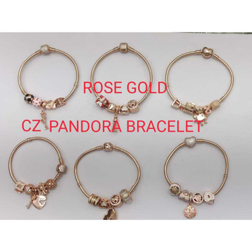 92.5 Sterling Silver Rose Gold Cz Pandora Kada Bra... by 