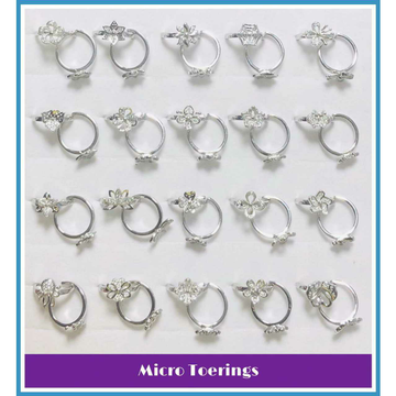 92.5 Sterling Silver Micro Hollow Toe Ring(Bichiya... by 