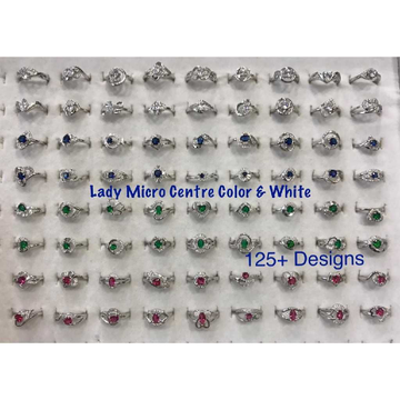 92.5 Steeling Silver Micro Centre Color & White Ri... by 