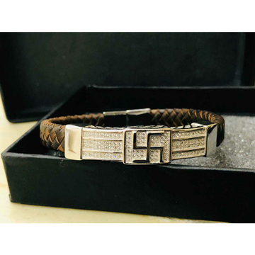 92.5 Sterling Silver Brown Color Leather Sathiya B... by 