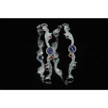 Round Stone Semi Micro Sitting Rajkoti Bangle(Kadl... by 