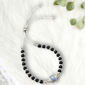 925 silver bracelet with black beads by 