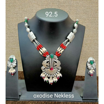 92.5 Sterling Silver Oxodize Pis Necklace Set Ms-3... by 