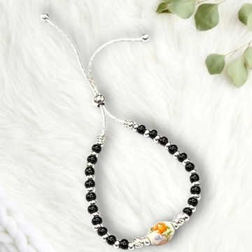 925 silver fancy black pearl bracelet by 