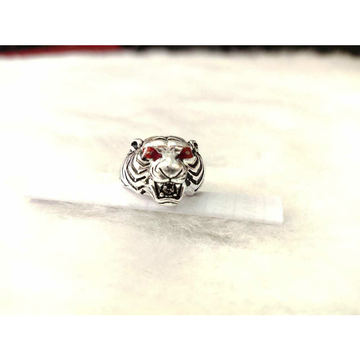92.5 Sterling Silver Tiger Face Ring Ms-3814 by 