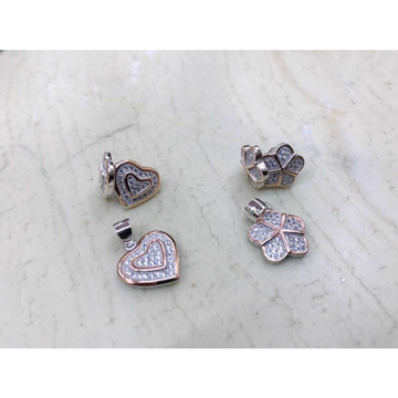 92.5 Sterling Silver Heart And Flower Design Penda... by 