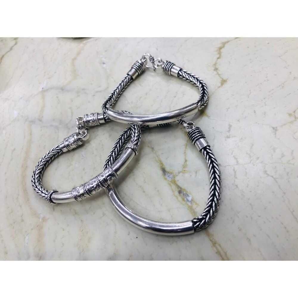 92.5 sterling silver Oxidised baccha kada