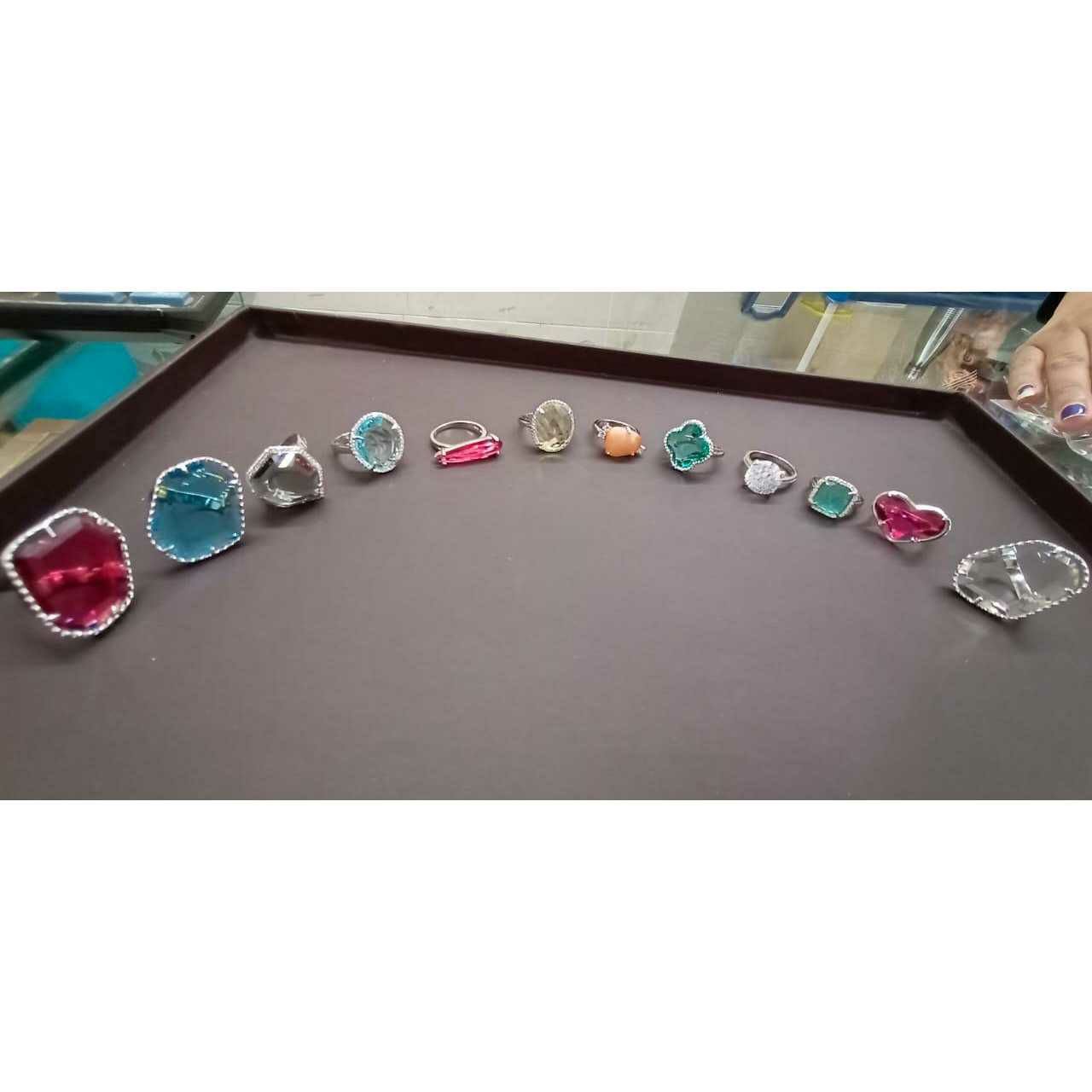 92.5 Sterling Silver Colorful Full Dimond Attractive Ring Ms-2653