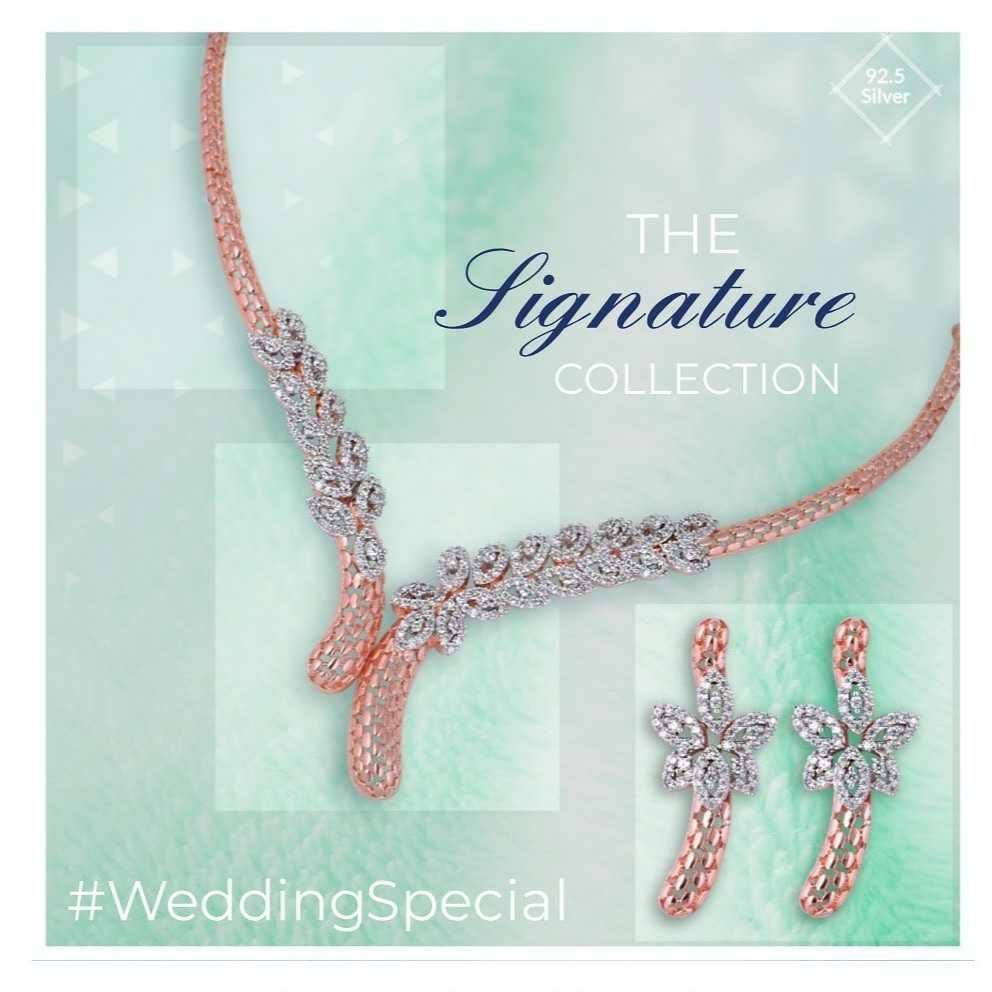 92.5 Sterling Silver Wedding Special Necklace Set Ms-3715
