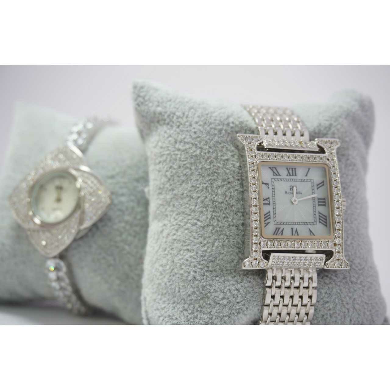 92.5 Sterling Silver Square Micro Dial Watch Ms-3909