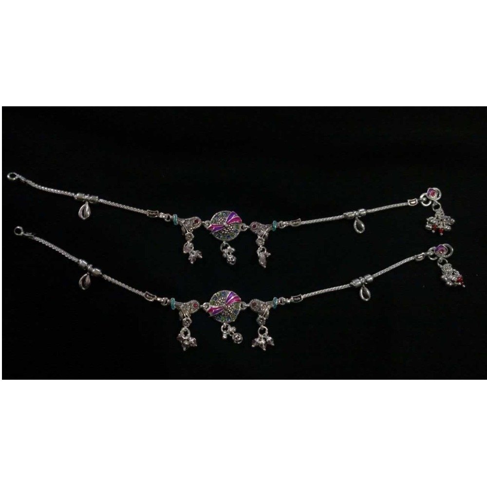 Silver Ladies Indian Modern Oxidised Payal
