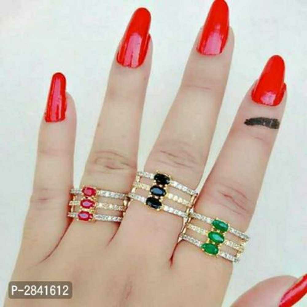 Super Nice,Light Weight,Hollow Colorful Dimond Ladies Ring Ms-2034