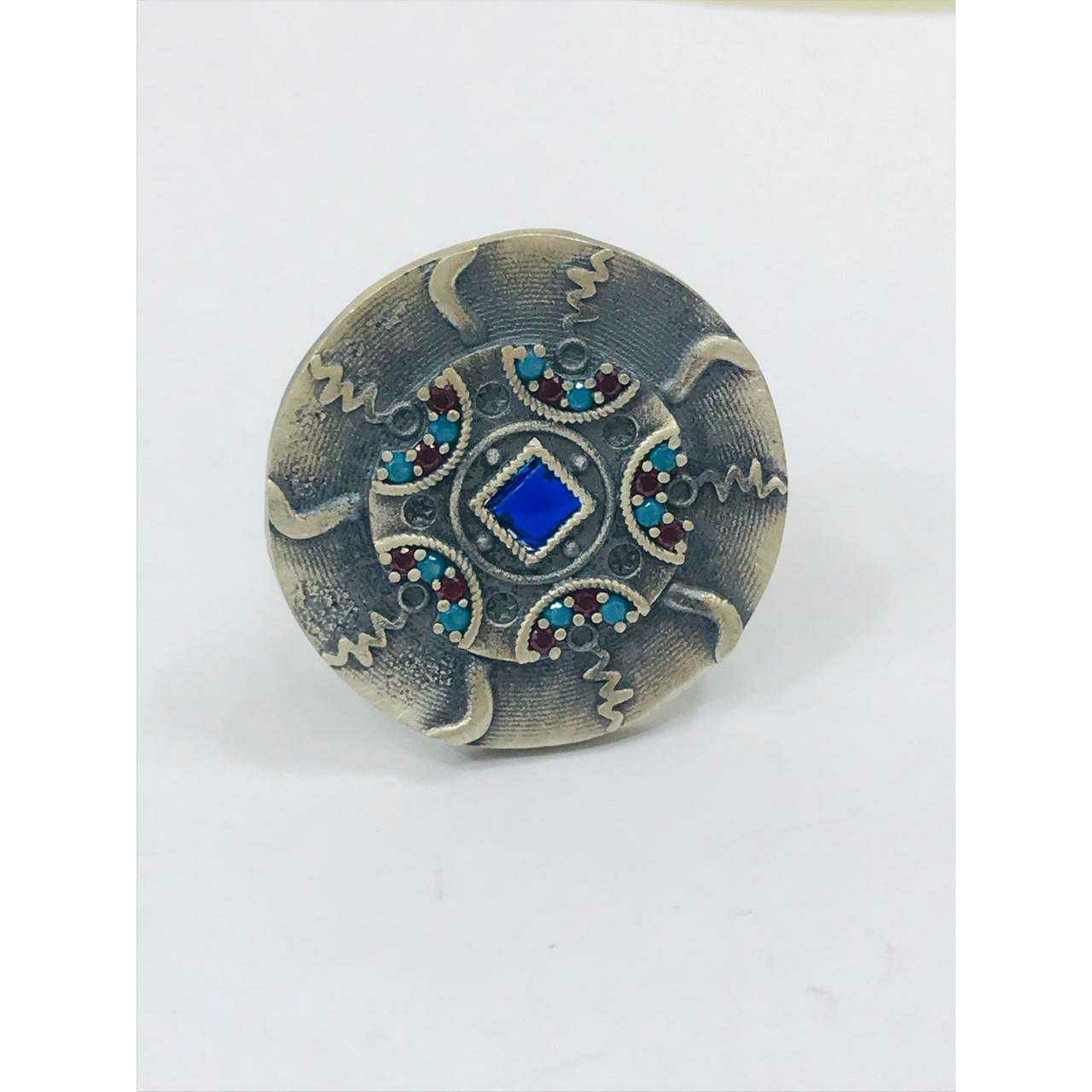 92.5 Sterling Silver Oxodize HandMade Nakshi Ring Ms-3277