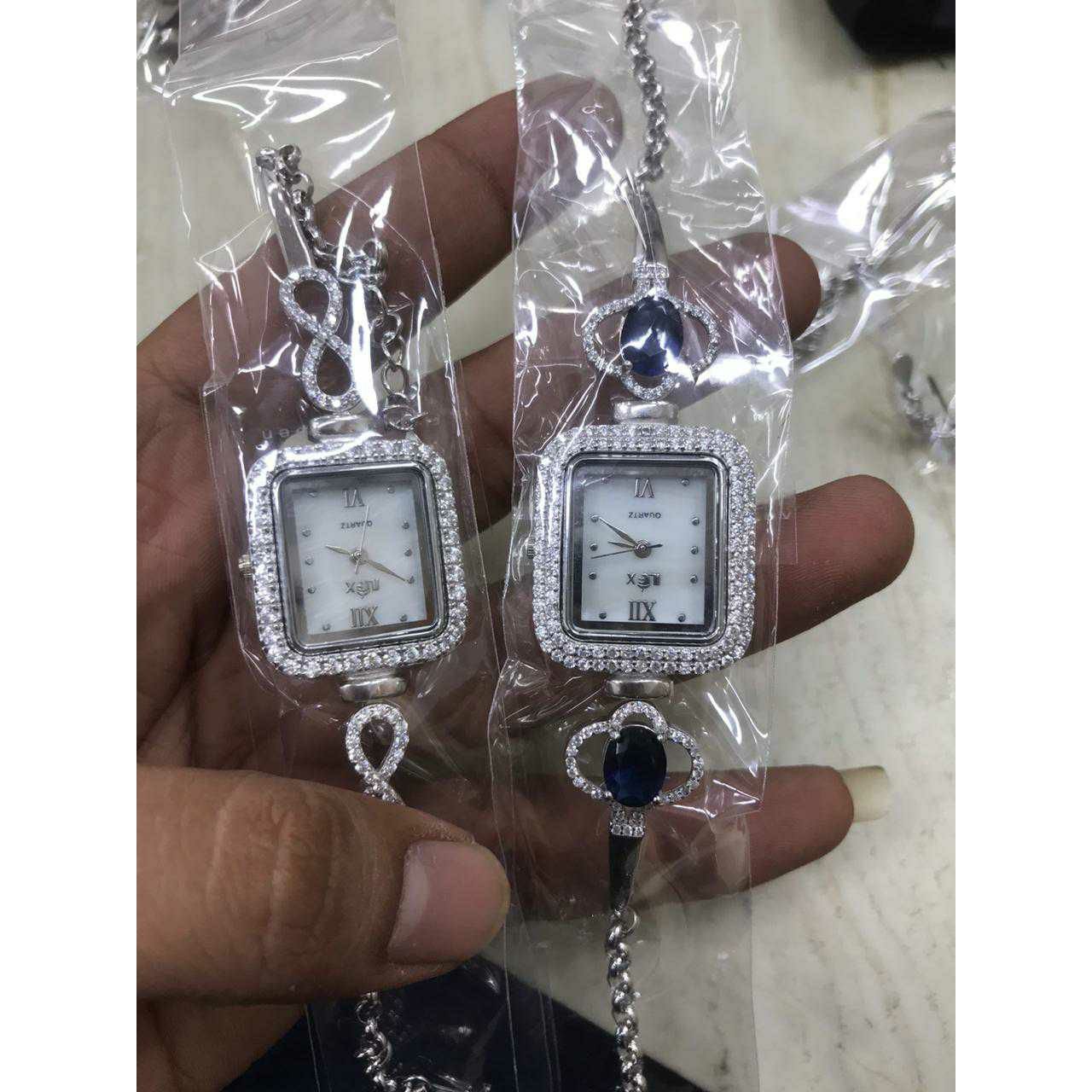 92.5 Sterling Silver Stone Watch Ms-3875
