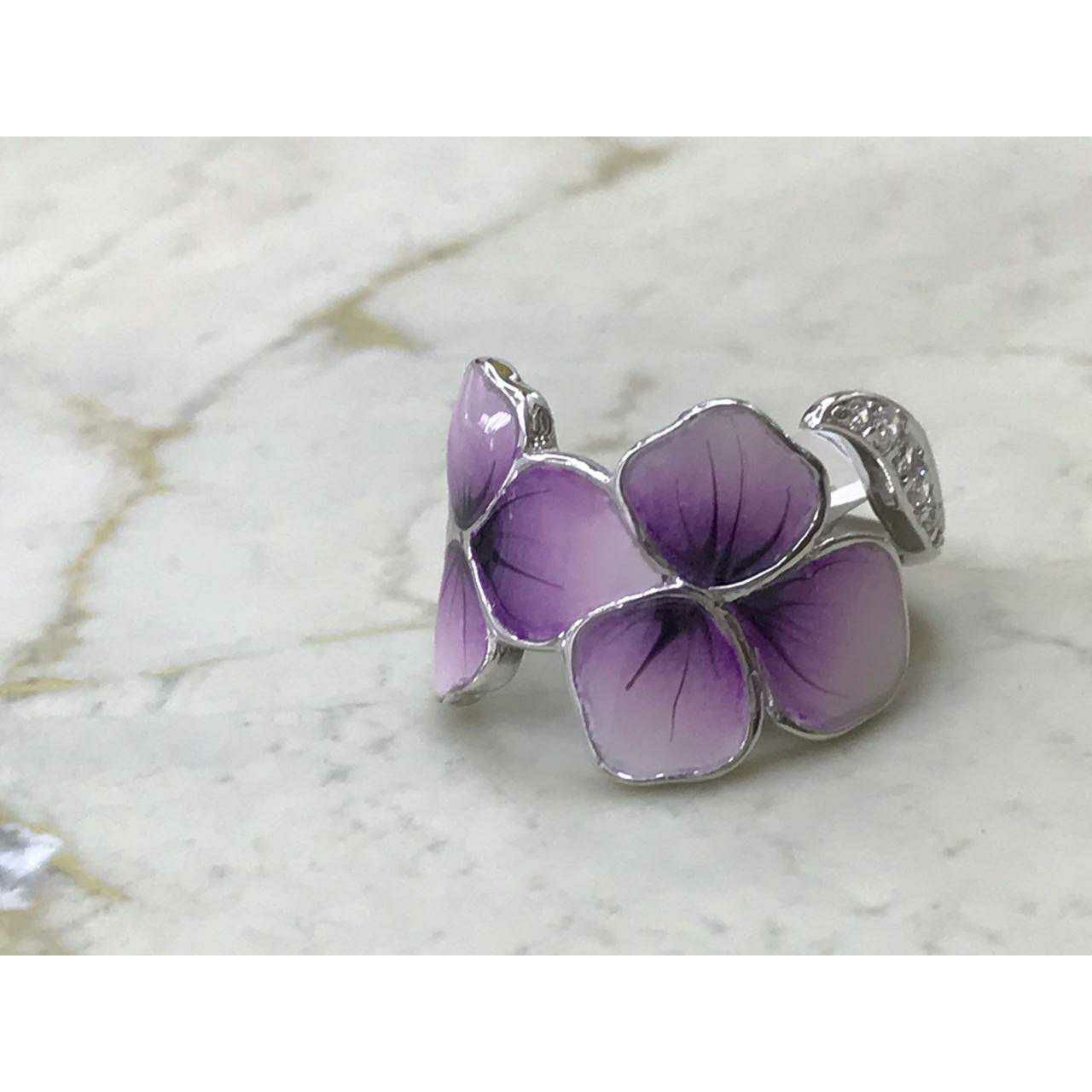 92.5 Sterling Silver Purple Matchine Mina Ring Ms-3043