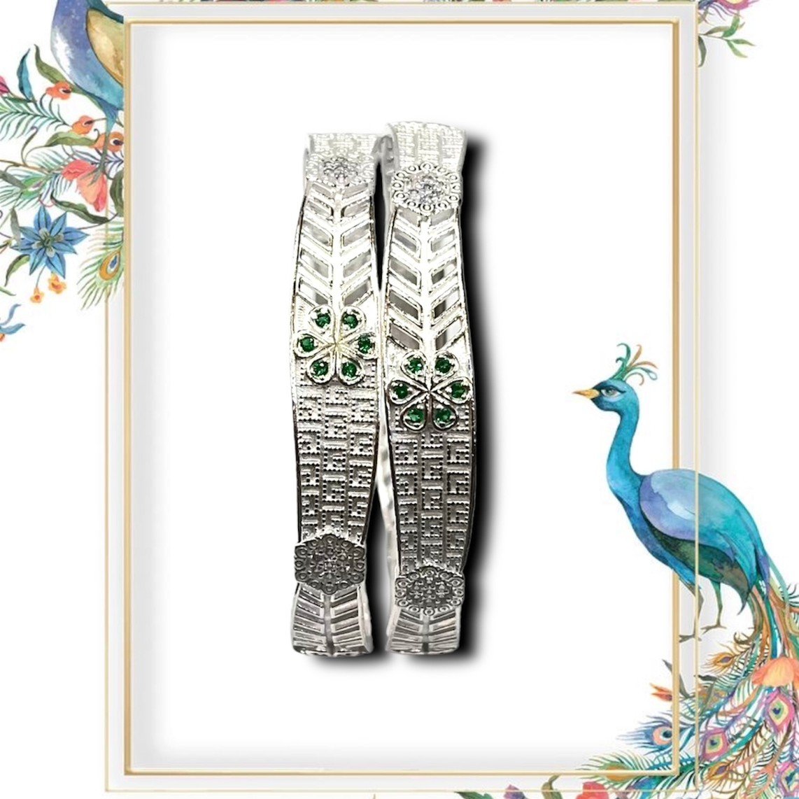 Silver Designer Bangle For Women
