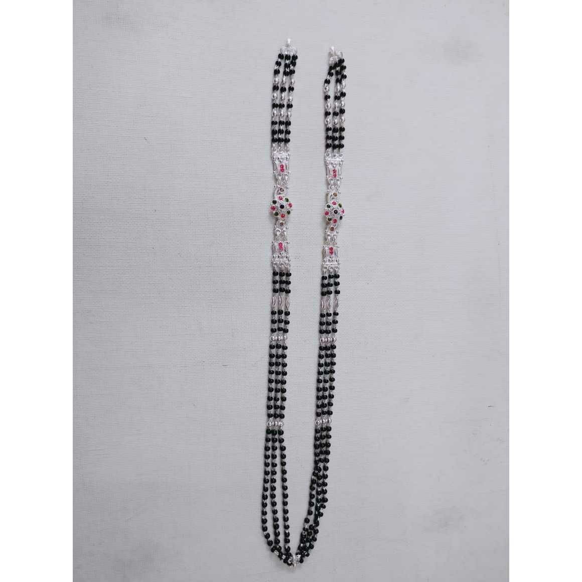3(Three) Line Chole Bol Plaster Casting Dimond Black(Kala) Pearl(Moti) Mangalsutra Ms-2524