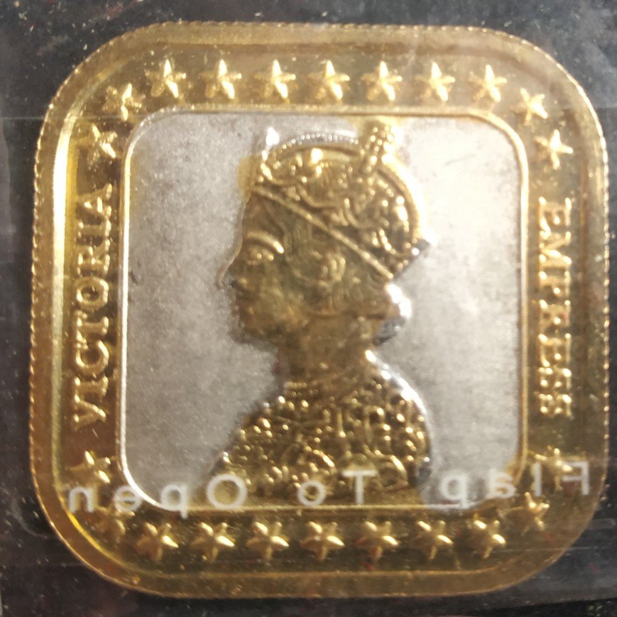 silver antique two ton Ganga jamna silver gold coin(sikka) 05