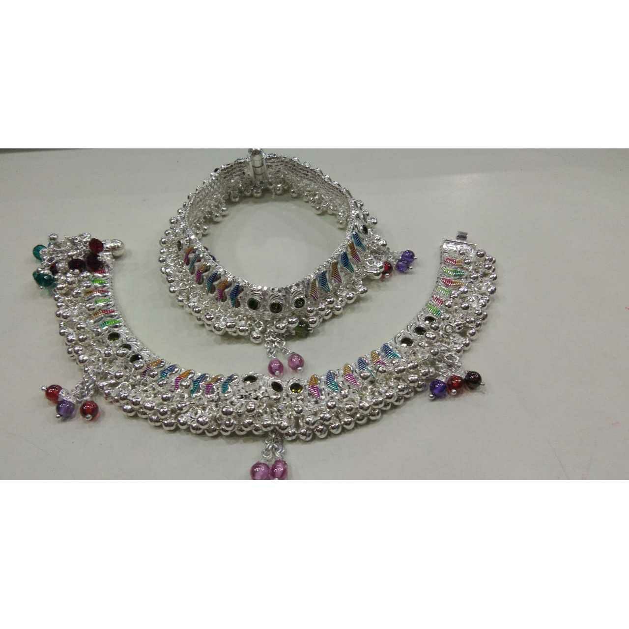 Salang Mina Tili Cholel Nakshi Bajna(Bolti) Ghughri Round Gola Khila Indian Traditional Payal