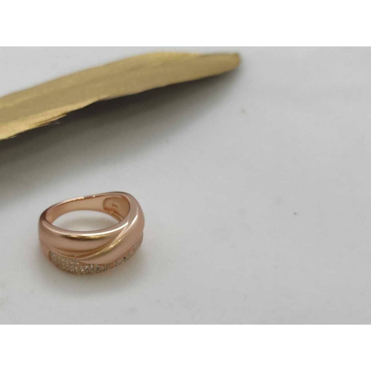 92.5 Sterling Silver Rose Gold Love Look Finish Ring Ms-3140