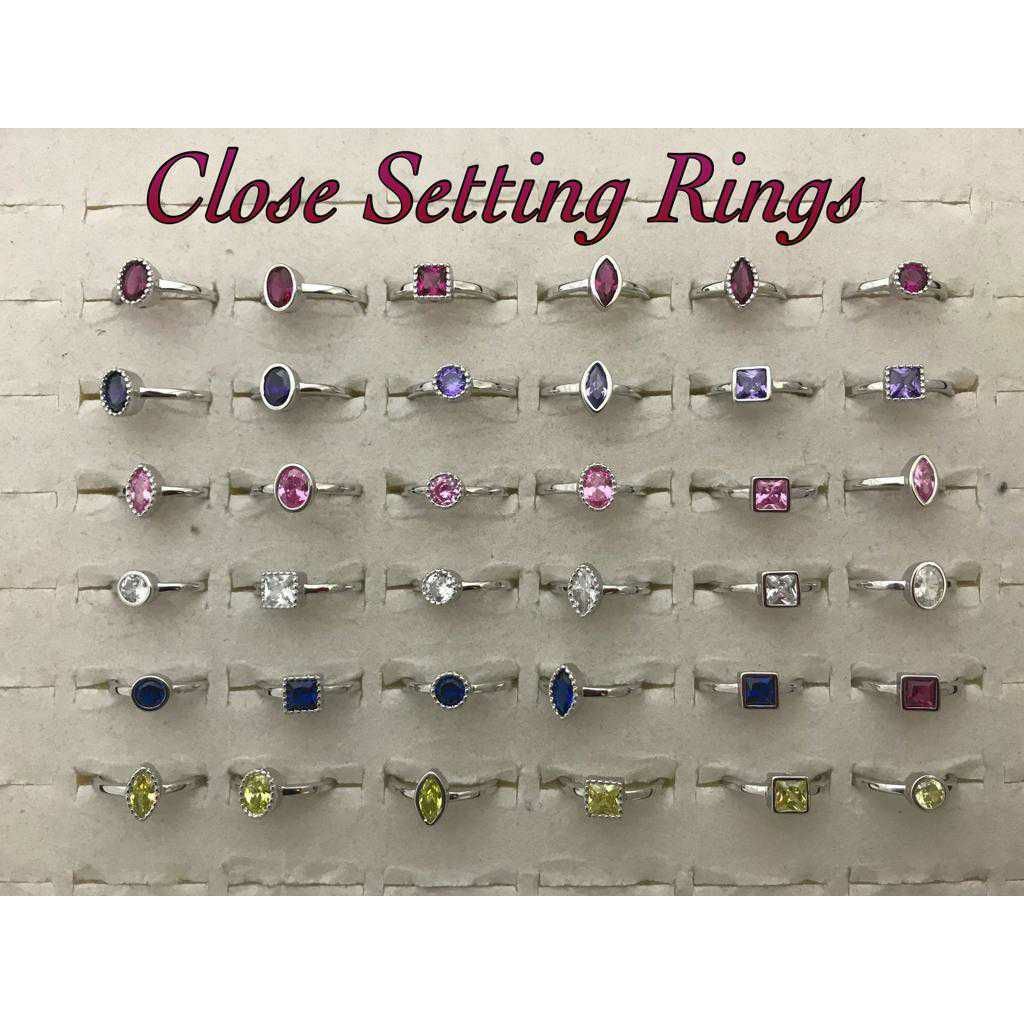 92.5 Sterling Silver Close Sitting Ring Ms-2912