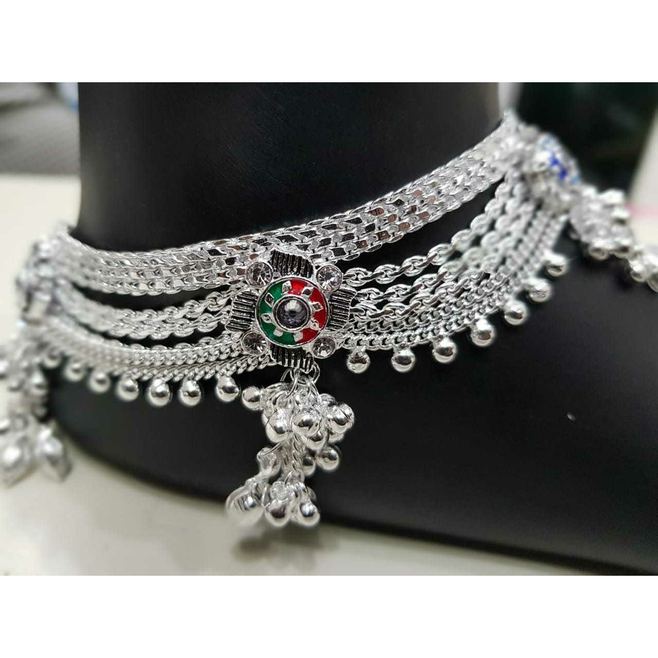 Milan Chain Oxodize Casting Pis Mix Jalar Chain Round Goal Gola khili Payal Ms-1986