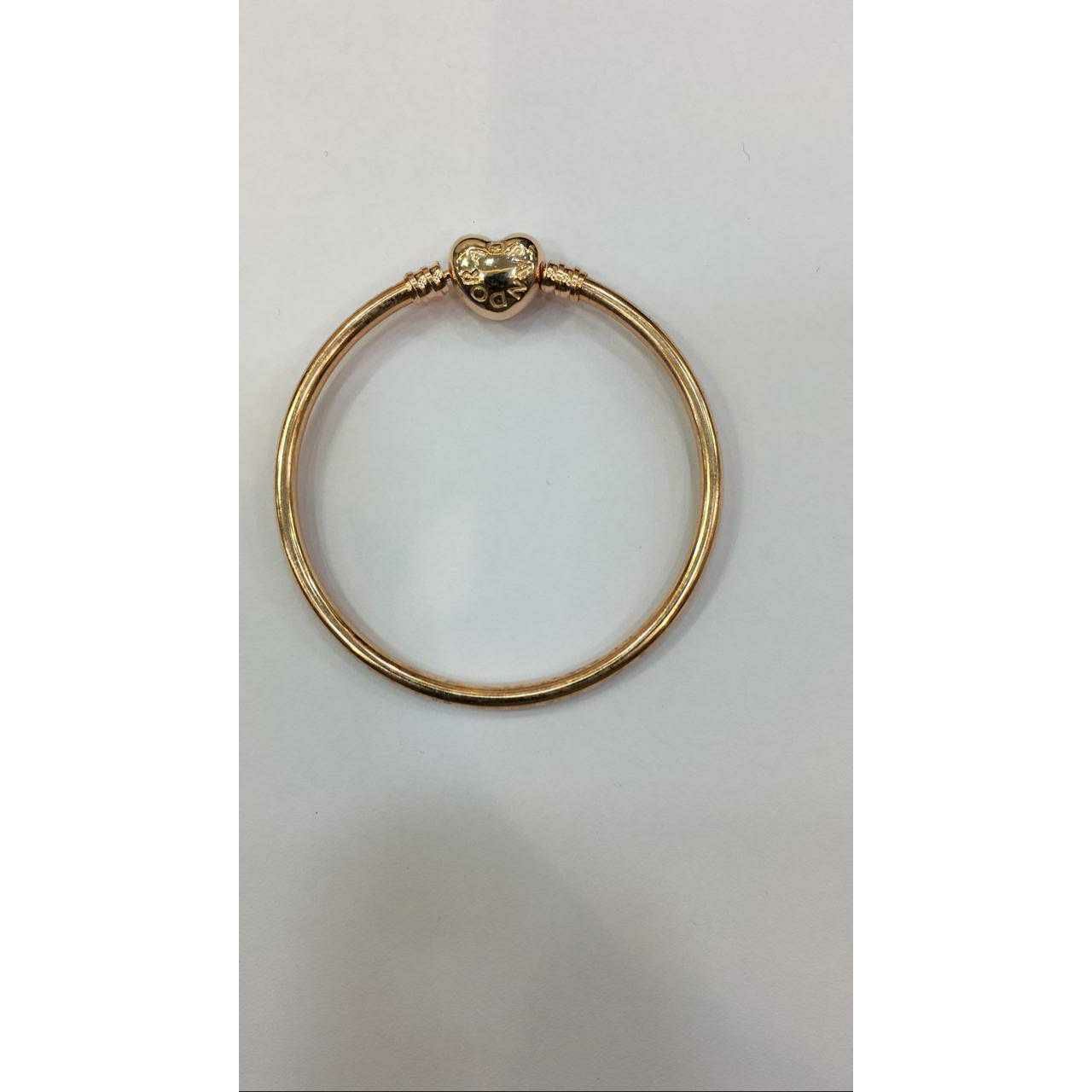 92.5 Sterling Silver Gold Finish Love(Dil) Pis Kada Bracelet Ms-2655