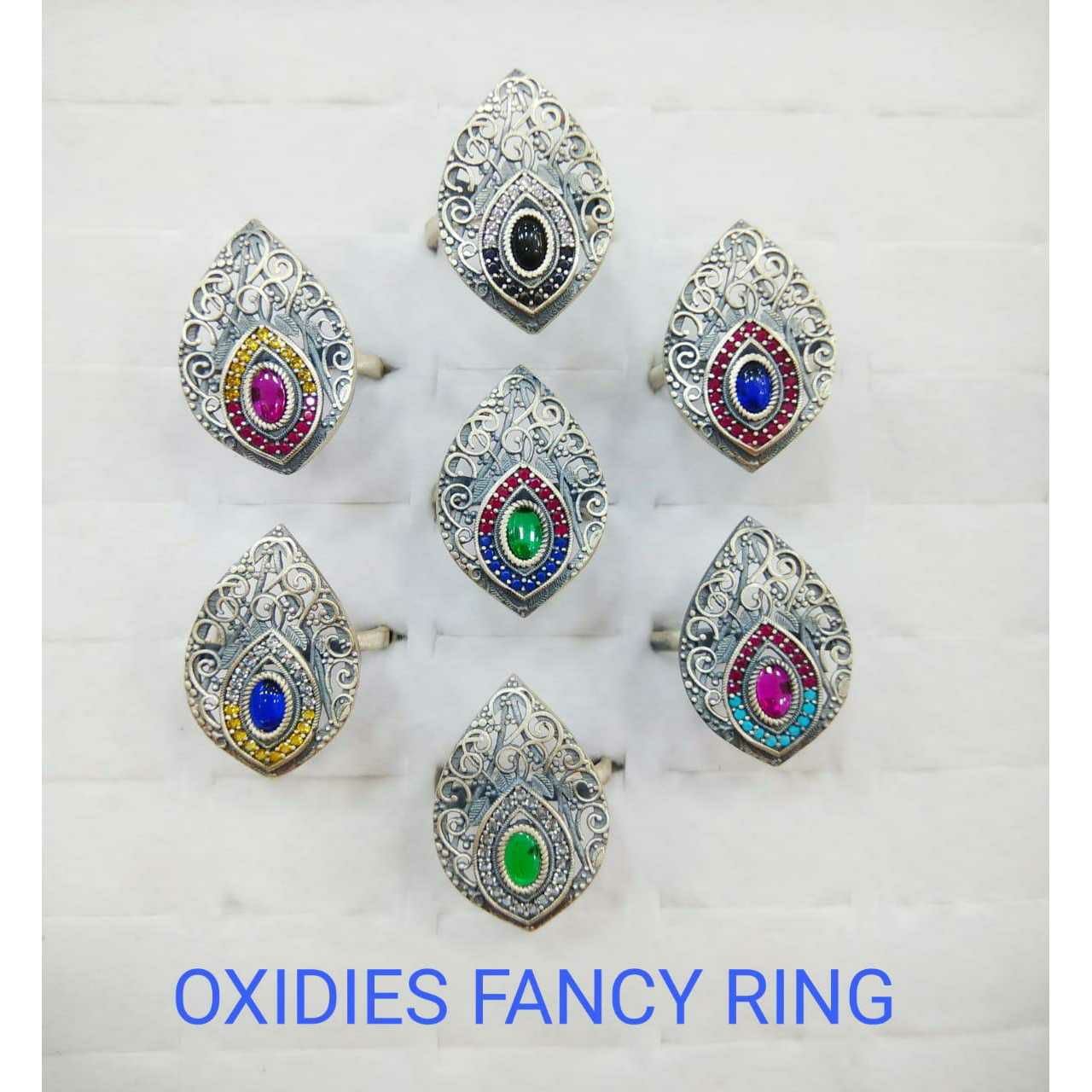 92.5 Sterling Silver Super Look Oxodize Fancy Ring Ms-3194