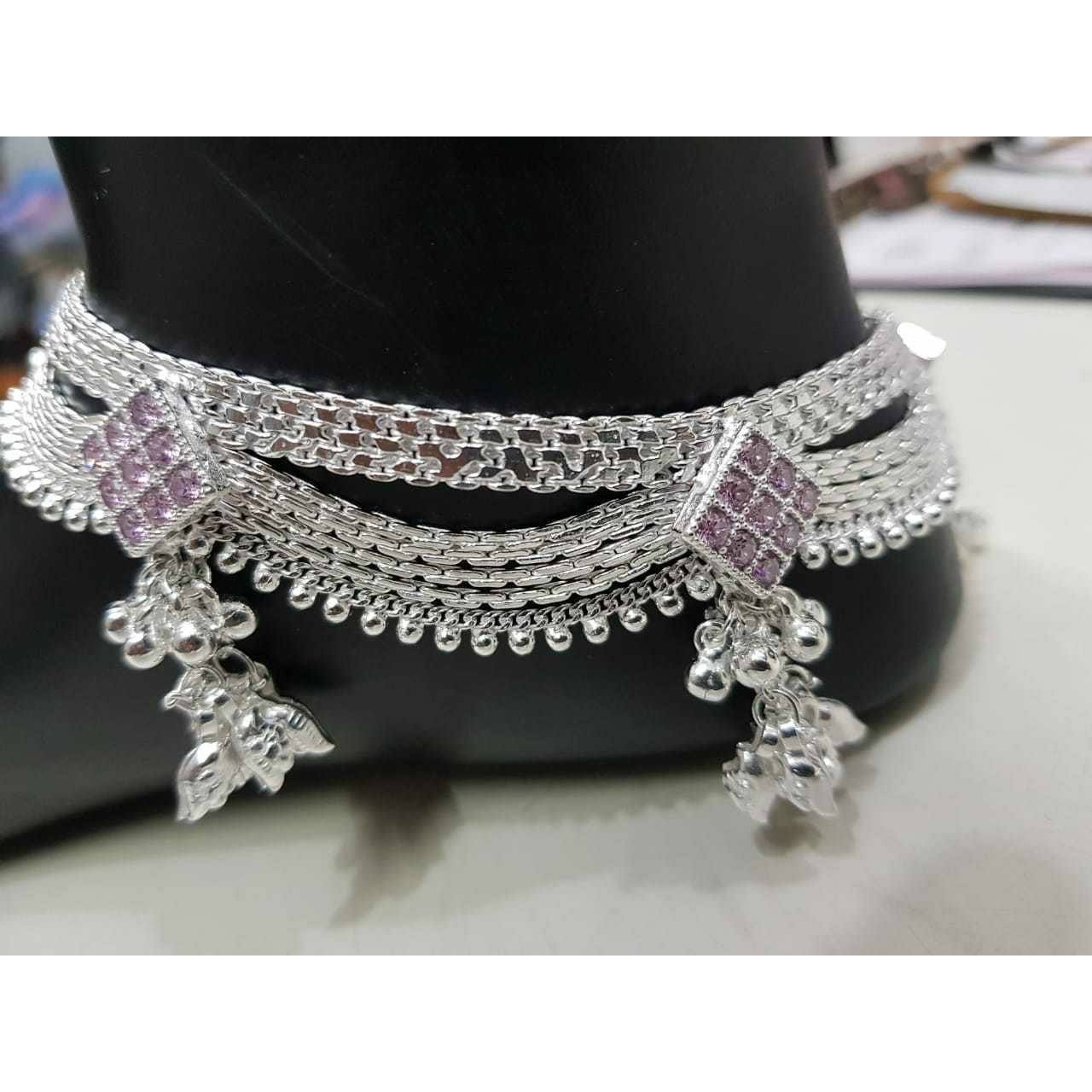Milan Chain Square Dimond Ghughri Fancy Chain Jalar Rava Payal Ms-1970