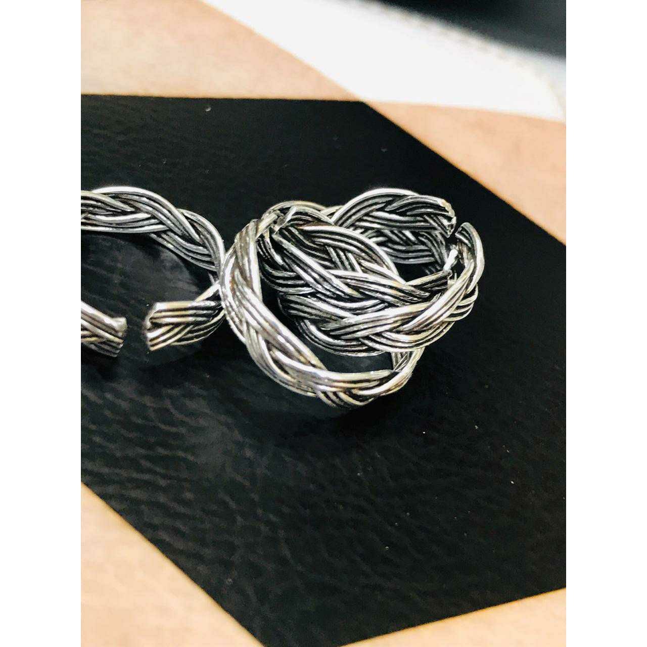 92.5 Sterling Silver Chotla Dabal(2) Aati Bichiya Ferva(Toe Ring) Ms-3680