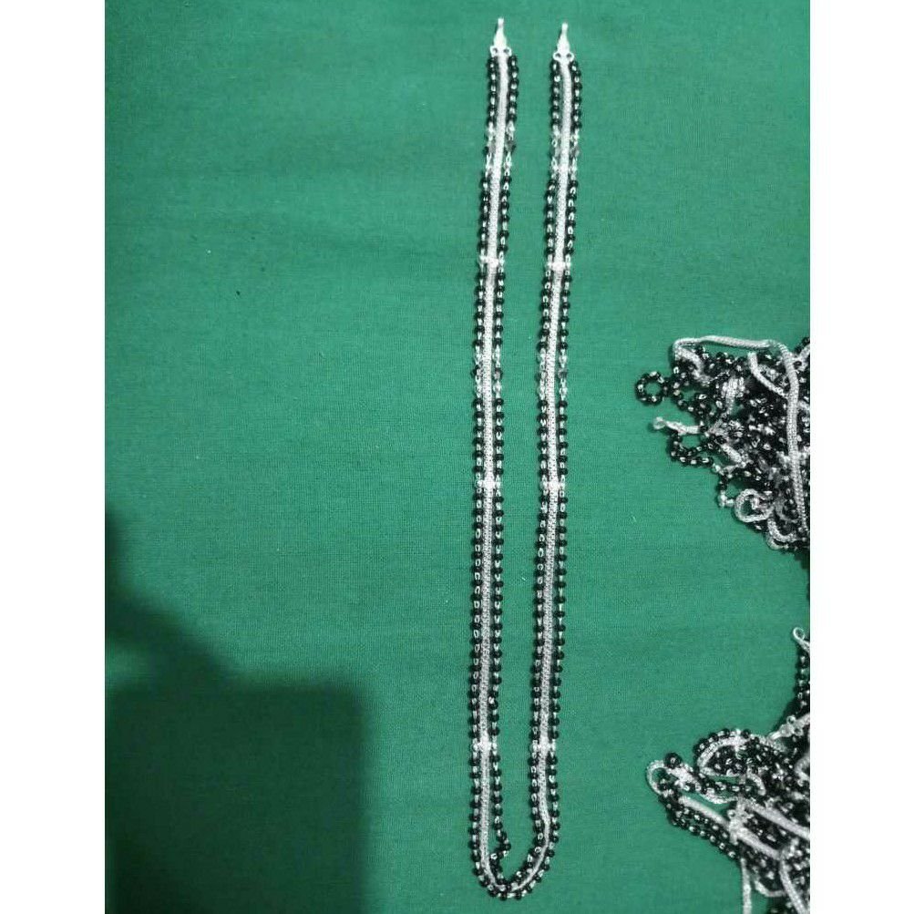 3(Three,Tin) Line Middle Sadak Dabal Box Chain Black(Kala) Moti Mangalsutra Ms-2323
