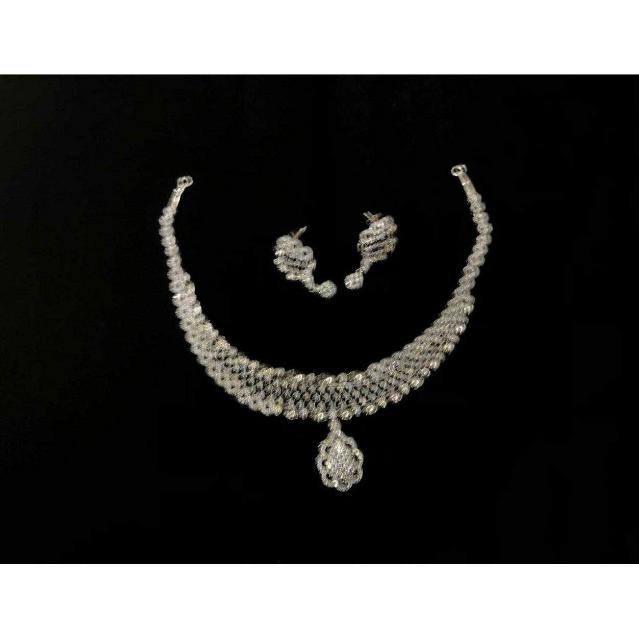 92.5 Sterling Silver Broad Necklace Set Ms-3936