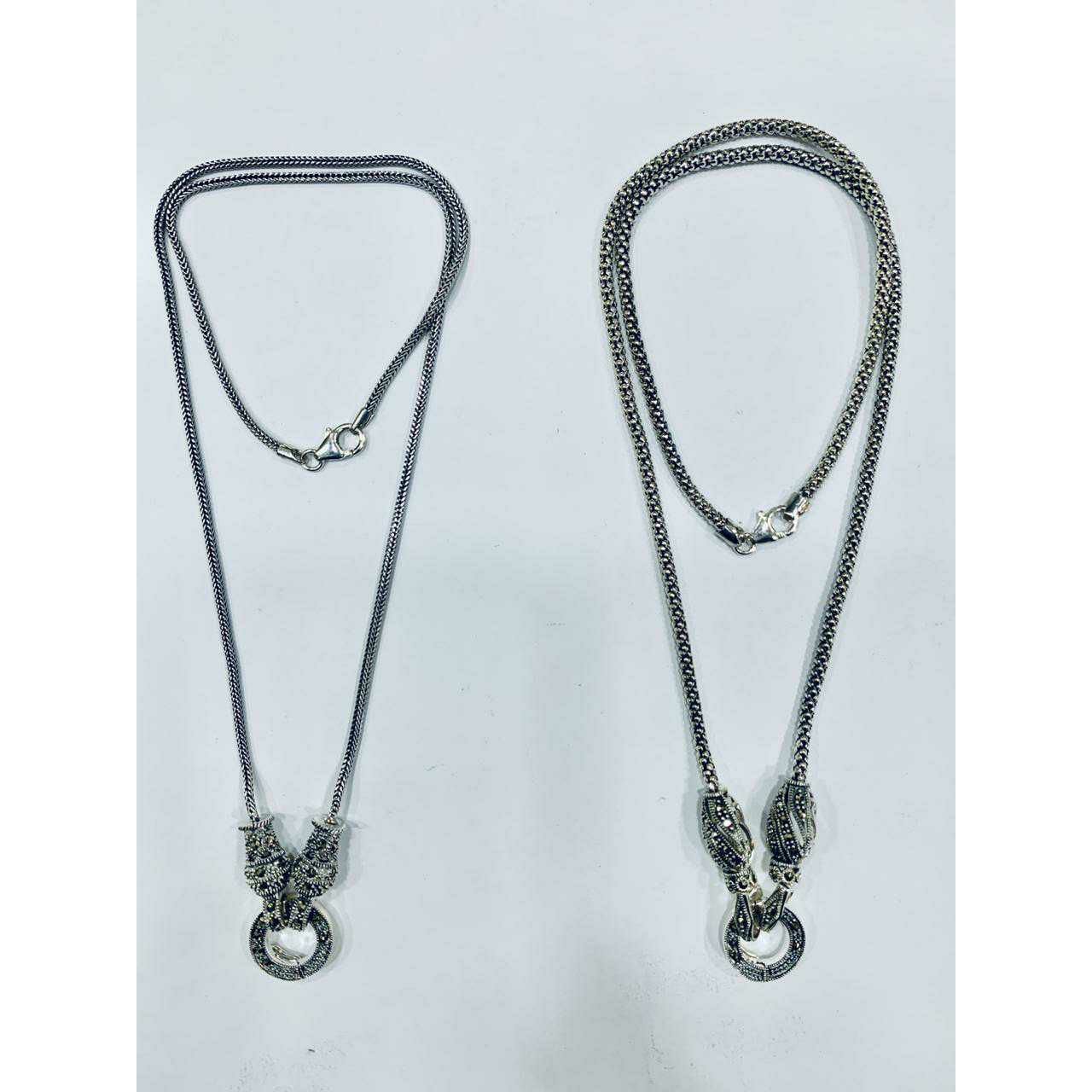 92.5 Sterling Silver Handmade oxodize heavy weight chain ms-3061