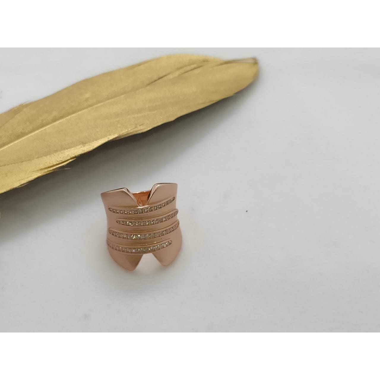 92.5 Sterling Silver Rose Gold Export Quality Ring Ms-3132