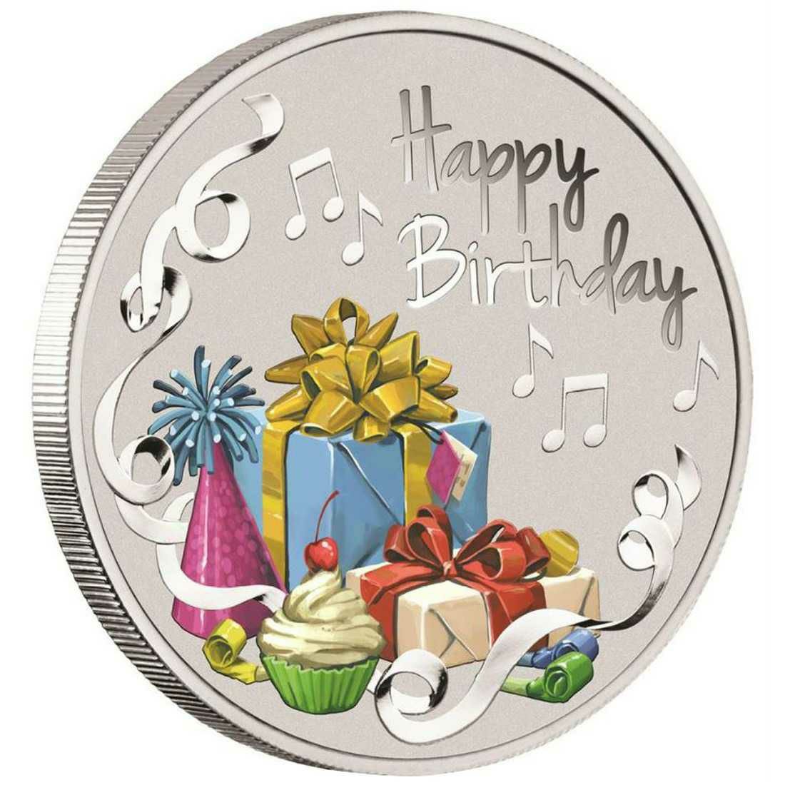 999 Happy Birthday Coloring Gift Round Coin Ms-3334