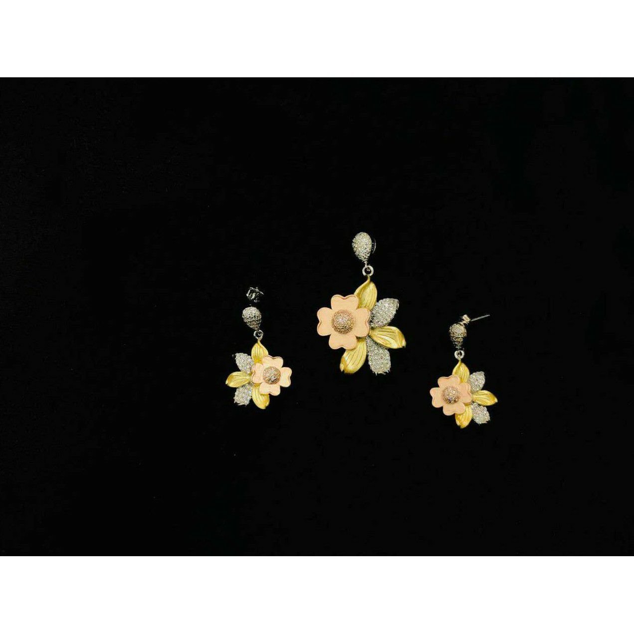92.5 Sterling Silver Superior Quality Pendant Set Ms-3824