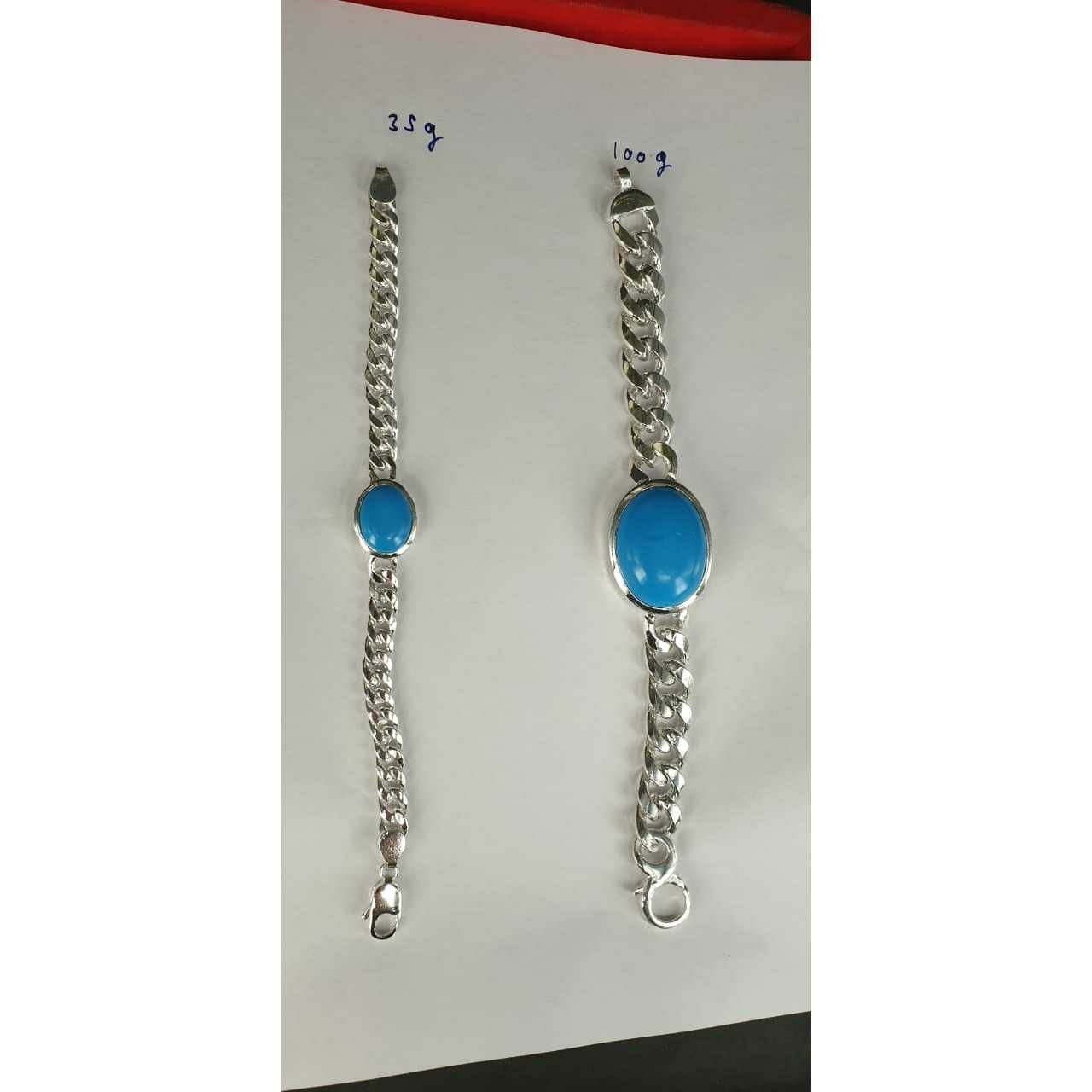 Karap chain Blue stone cholel nakshi jents salman lucky bracelet ms-1410