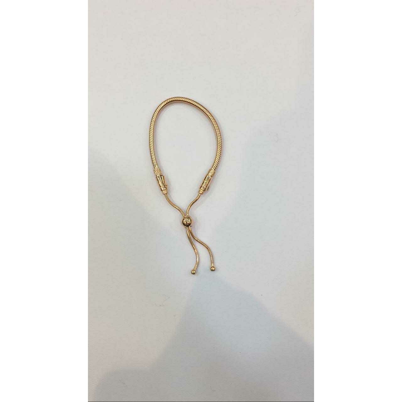 92.5 Sterling Silver Gold Finish Ladies Looz Adjustable Bracelet Ms-2650