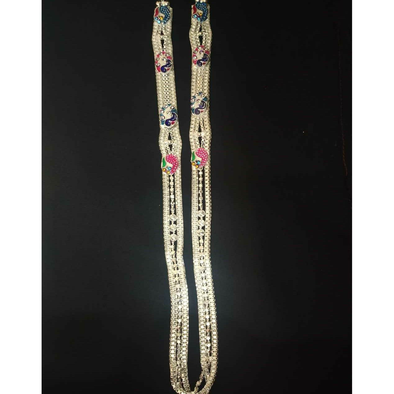 3 Line Peacock(Mor) Casting Dimond Mino White(Safed) Mangalsutra